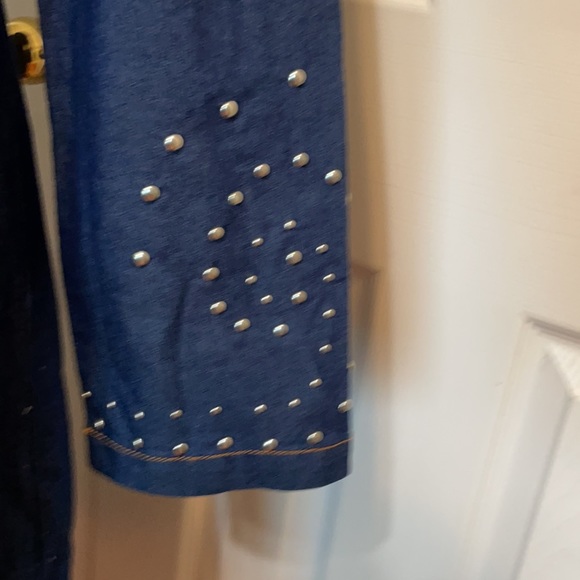 Long Denim Coat / Dark Wash / Silver Hardware/ Size 12/ Devine Denim NY - Picture 4 of 8